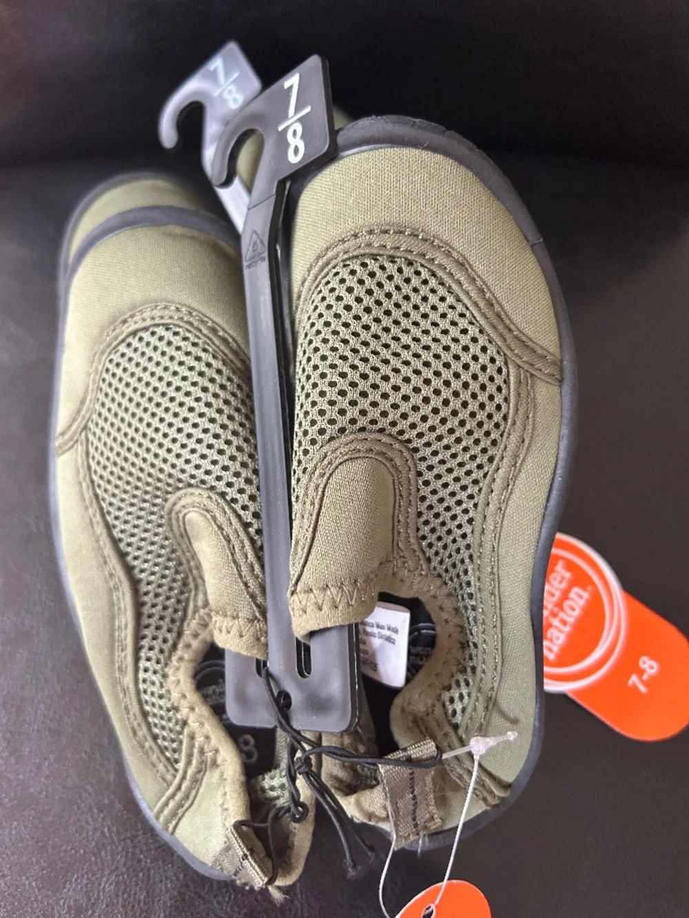 Wonder Nation Toddler Boy Water Shoes Olive Green Size 7/8 NWT